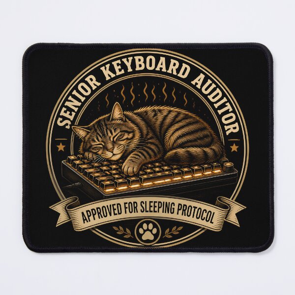 Item preview, Senior Keyboard Auditor Funny Cat Programmer WFH designed and sold by ThirdShiftLab.