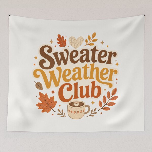 Item preview, Sweater Weather Club Cute Cozy Fall Design – Warm Cream Background designed and sold by Bright Little Things.
