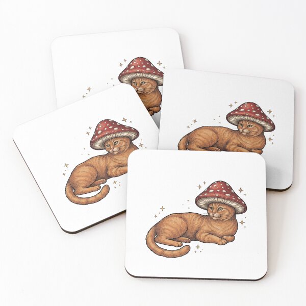Item preview, Vintage Cat with Red Mushroom  designed and sold by SOUFIANE1991.