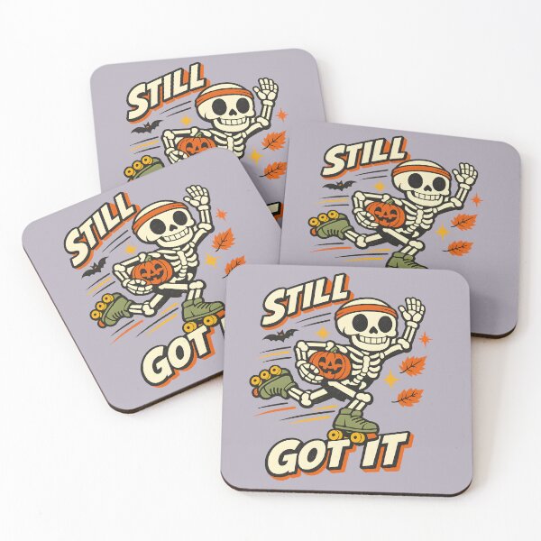 Item preview, Still Got It Skeleton Roller Skating Retro Halloween Funny T-Shirt designed and sold by  MAD's Recreation Studio.