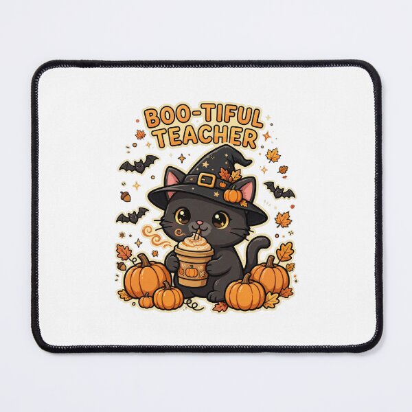 Item preview, Boo-tiful Teacher - Cute Witch Cat Pumpkin Spice Halloween Teacher designed and sold by FBA.