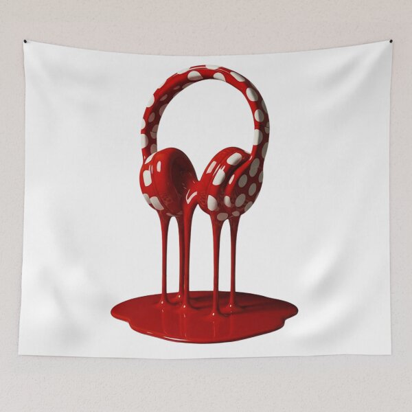 Item preview, Melting Polka Dot Headphones Music Pop Art designed and sold by YourColorsWall.