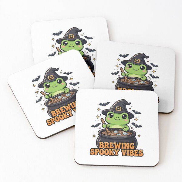 Item preview, Brewing Spooky Vibes - Cute Witch Frog Iced Coffee Cauldron Halloween designed and sold by FBA.