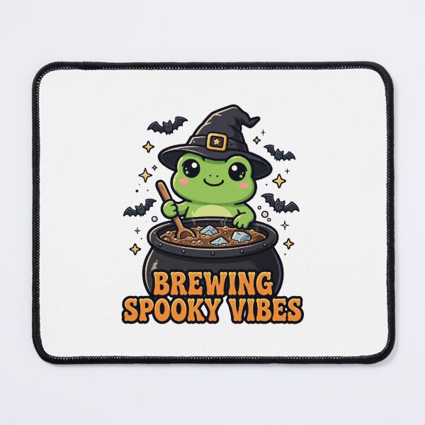 Item preview, Brewing Spooky Vibes - Cute Witch Frog Iced Coffee Cauldron Halloween designed and sold by FBA.