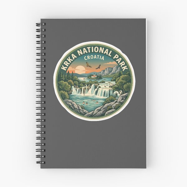 Item preview, Krka National Park Croatia Vintage Waterfall Travel Badge designed and sold by LittleArij.
