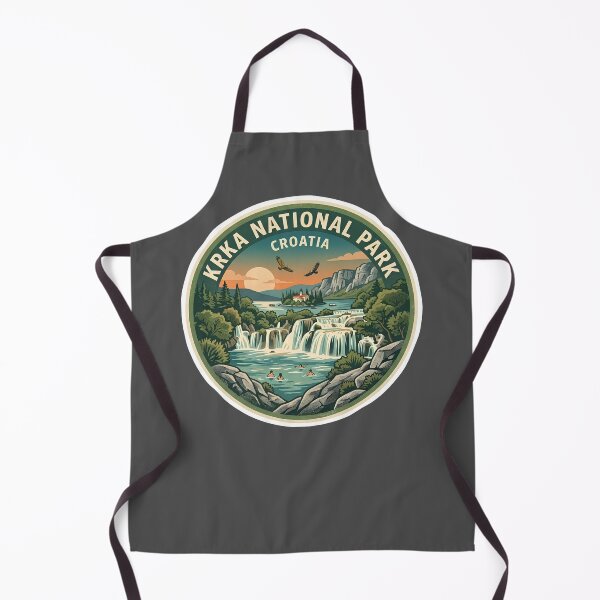 Item preview, Krka National Park Croatia Vintage Waterfall Travel Badge designed and sold by LittleArij.
