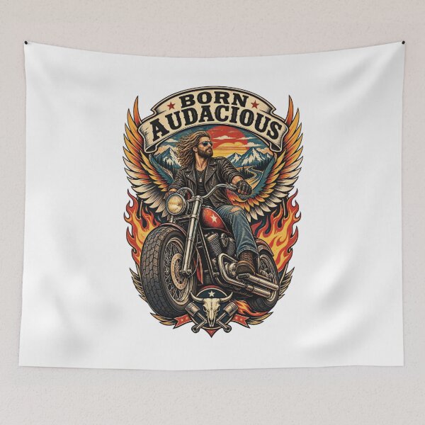 Item preview, Retro Motorcycle Wings & Flames designed and sold by urbinet.