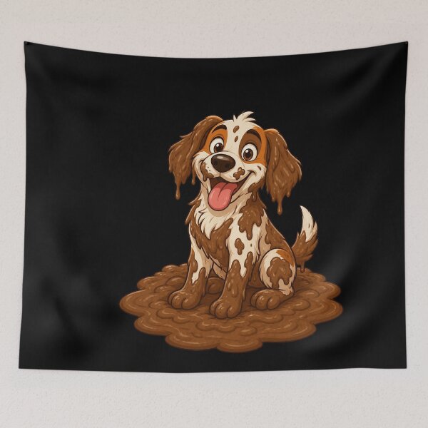 Item preview, Happy Muddy Dog Puddle Champion Funny Design designed and sold by BoyleDesignShop.