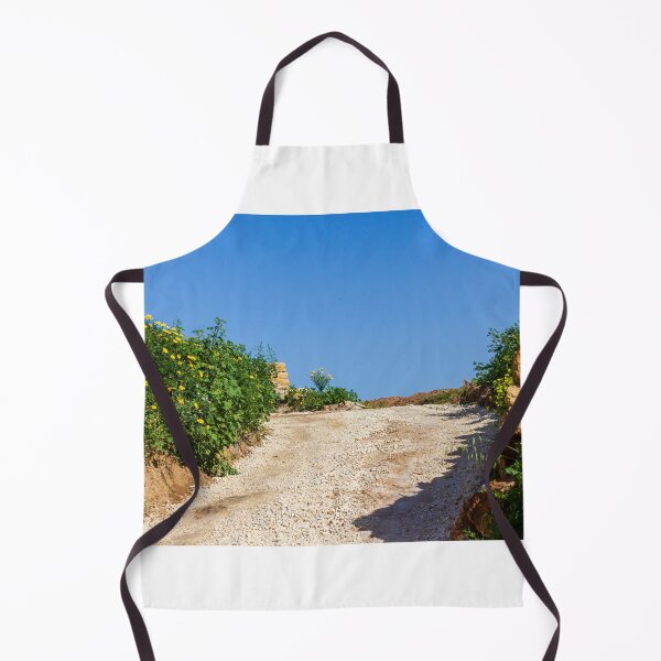 Item preview, Sunny Rural Gravel Road Lined With Yellow Wildflowers And Stone Walls Under Clear Blue Sky designed and sold by Nmallia.