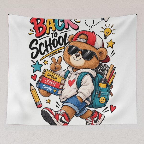 Item preview, Cute Back to School Bear Student Backpack School Supplies Design designed and sold by favoprintaart.
