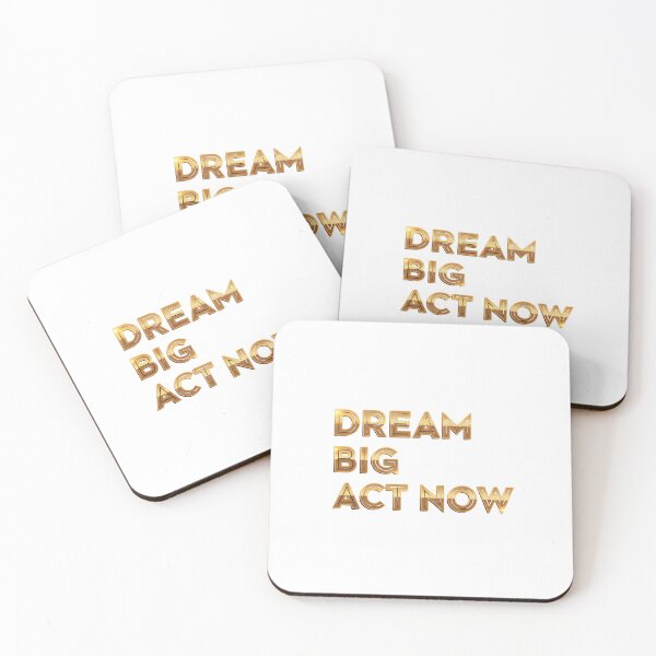 Item preview, Dream Big Act Now - Gold Motivational Entrepreneur Quote Art designed and sold by Dzblack.