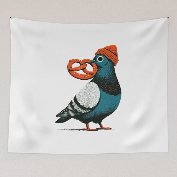 Item preview, NYC Pigeon – Funny New York City Bird with Pretzel designed and sold by Gbriel3.