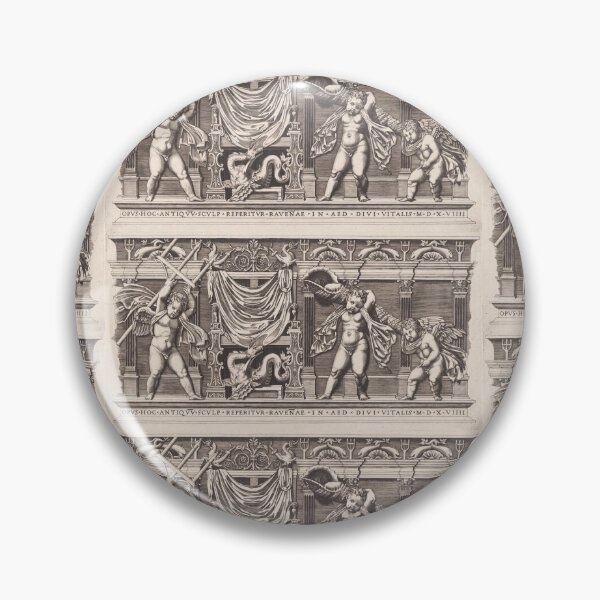 Item preview, Winged Cherubs and Dragon Frieze Engraving designed and sold by artofuniverse.