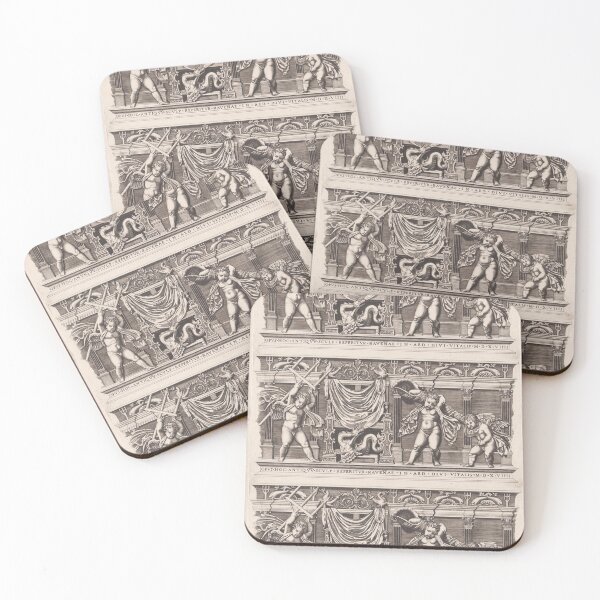 Item preview, Winged Cherubs and Dragon Frieze Engraving designed and sold by artofuniverse.