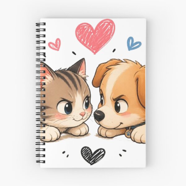 Item preview, Playful Kitten vs Puppy- Cute Cat & Dog Rivals Kawaii Art designed and sold by ToonyTeez.
