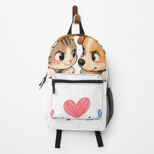 Item preview, Playful Kitten vs Puppy- Cute Cat & Dog Rivals Kawaii Art designed and sold by ToonyTeez.