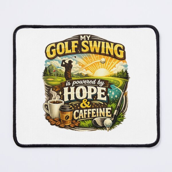 Item preview, Hope and Caffeine Golf Swing Design designed and sold by RMBPrintStudio.