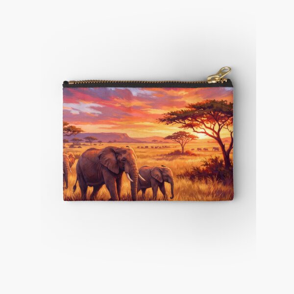 Item preview, Serengeti Elephant Safari Sunset designed and sold by RedPeaStudio.