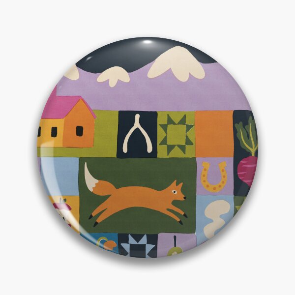 Item preview, Folk Art Landscape designed and sold by KitschByKate.