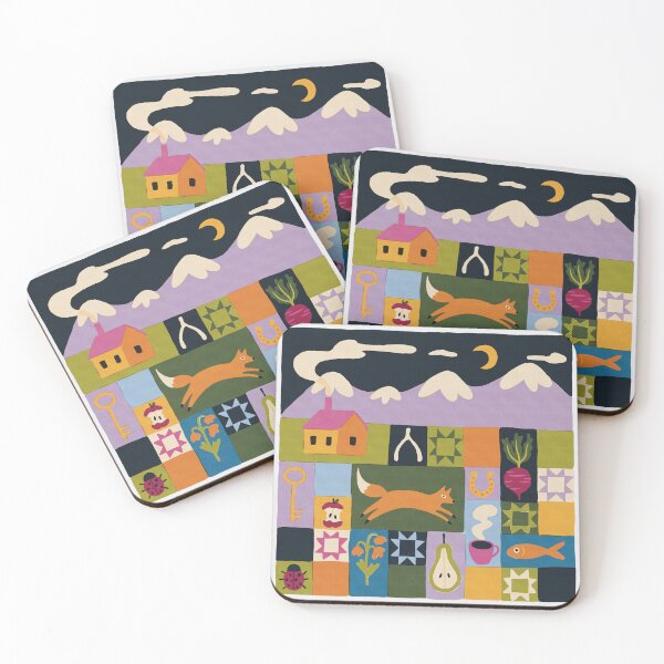 Item preview, Folk Art Landscape designed and sold by KitschByKate.