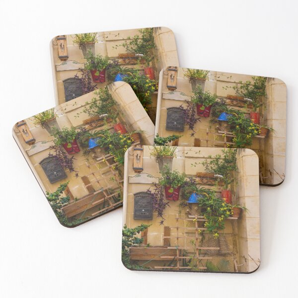 Item preview, Charming Urban Wall Garden With Potted Plants, Trellis, Mailbox and Rustic Decorations on Sunny Alley designed and sold by Nmallia.