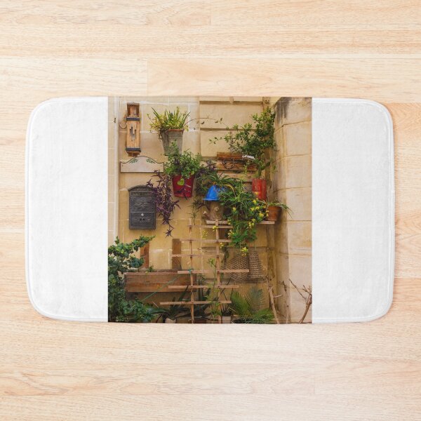 Item preview, Charming Urban Wall Garden With Potted Plants, Trellis, Mailbox and Rustic Decorations on Sunny Alley designed and sold by Nmallia.