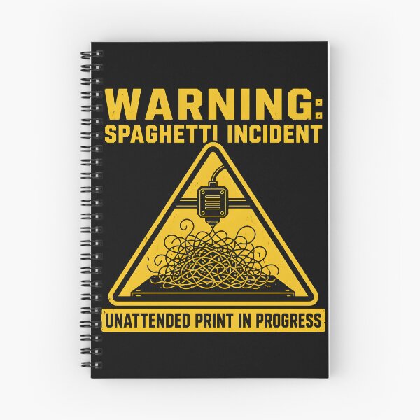 Item preview, Warning Spaghetti Incident Nozzle Clog Funny 3D Printing designed and sold by ThirdShiftLab.