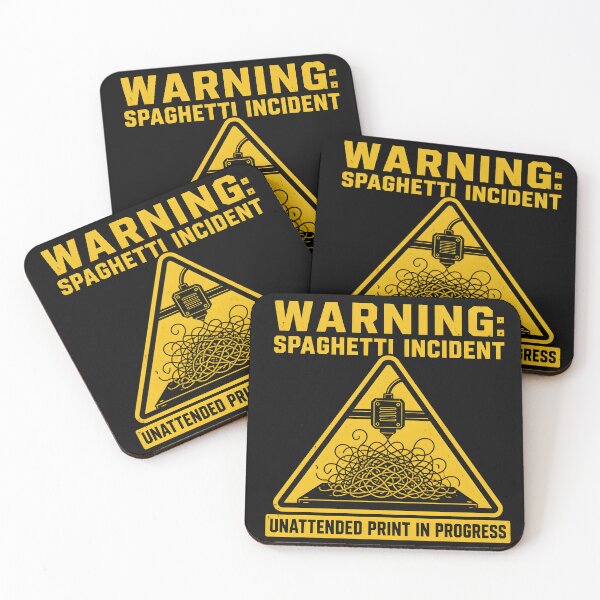 Item preview, Warning Spaghetti Incident Nozzle Clog Funny 3D Printing designed and sold by ThirdShiftLab.