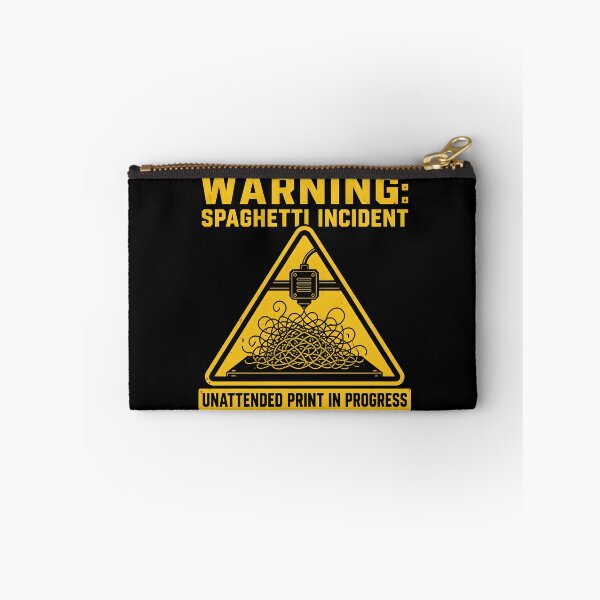 Item preview, Warning Spaghetti Incident Nozzle Clog Funny 3D Printing designed and sold by ThirdShiftLab.