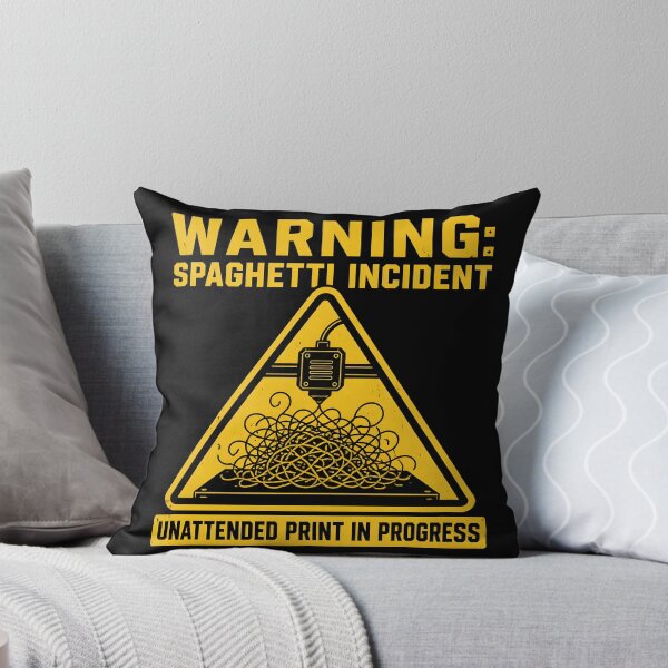 Item preview, Warning Spaghetti Incident Nozzle Clog Funny 3D Printing designed and sold by ThirdShiftLab.
