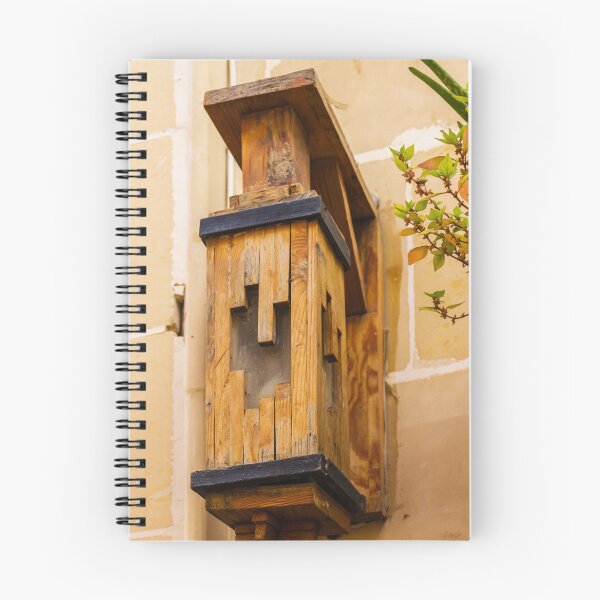 Item preview, Rustic Wooden Wall Lantern Mounted Outside Building With Geometric Cutouts And Weathered Finish designed and sold by Nmallia.