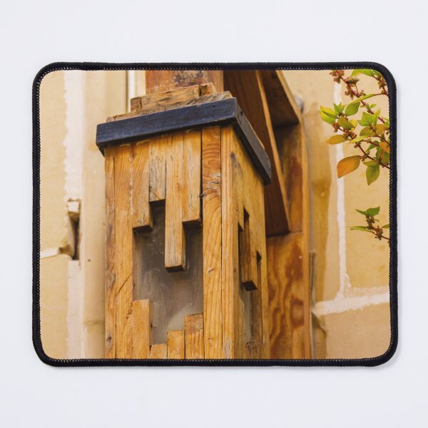 Item preview, Rustic Wooden Wall Lantern Mounted Outside Building With Geometric Cutouts And Weathered Finish designed and sold by Nmallia.