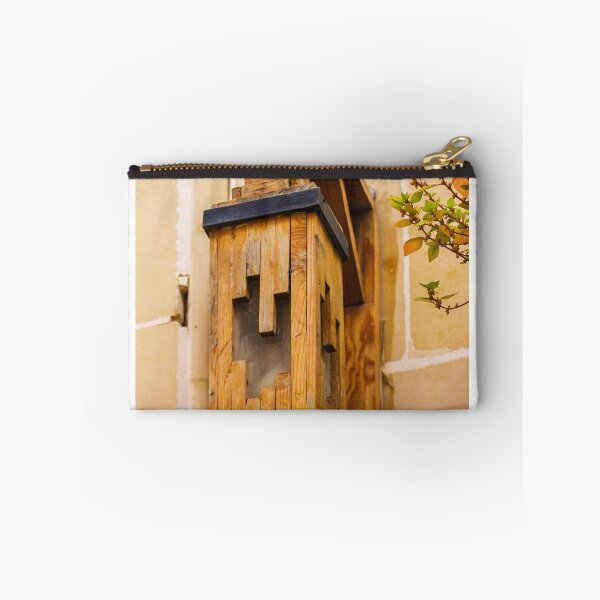 Item preview, Rustic Wooden Wall Lantern Mounted Outside Building With Geometric Cutouts And Weathered Finish designed and sold by Nmallia.