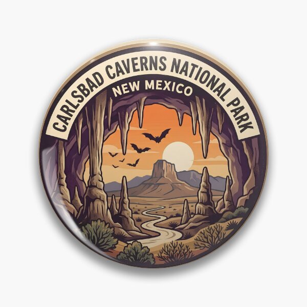 Item preview, Carlsbad Caverns National Park New Mexico Vintage Cave Badge designed and sold by LittleArij.