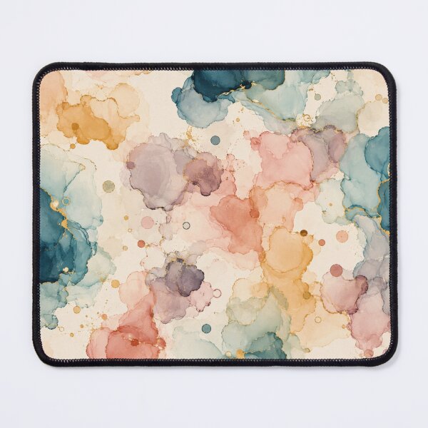 Item preview, Abstract Alcohol Ink Marble Pattern Teal Gold Foil Fluid Art designed and sold by QCena.