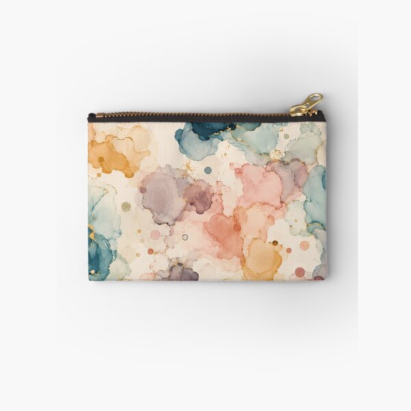 Item preview, Abstract Alcohol Ink Marble Pattern Teal Gold Foil Fluid Art designed and sold by QCena.