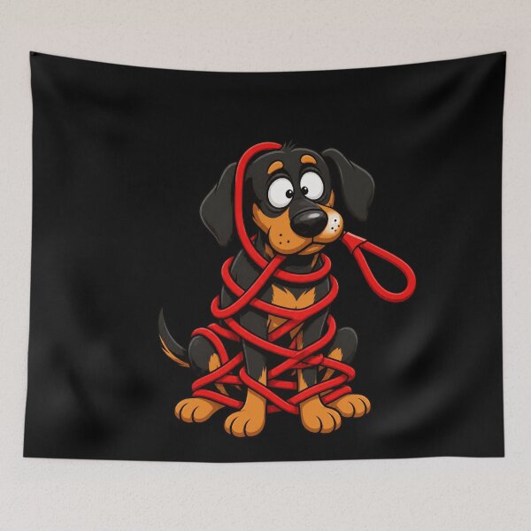 Item preview, Hopelessly Tangled Dog Leash Disaster Funny Design designed and sold by BoyleDesignShop.