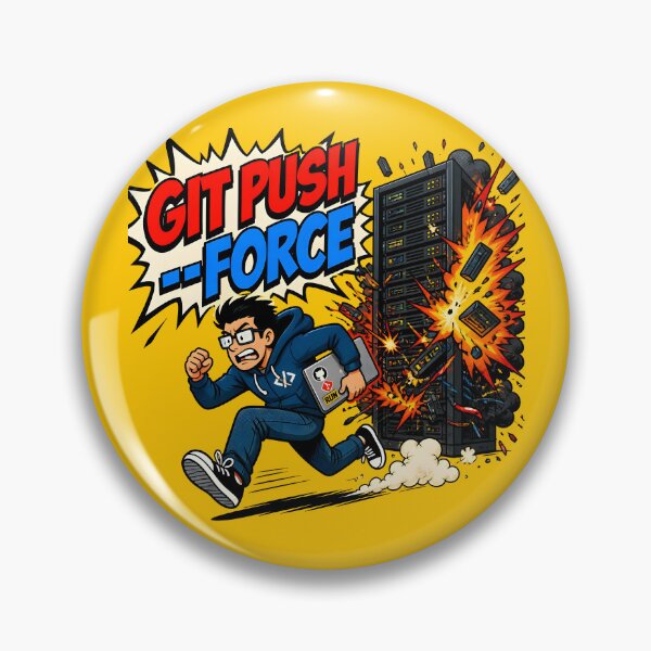 Item preview, Git Push Force Production Exploding Server Funny Coder designed and sold by ThirdShiftLab.