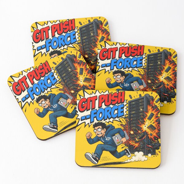 Item preview, Git Push Force Production Exploding Server Funny Coder designed and sold by ThirdShiftLab.
