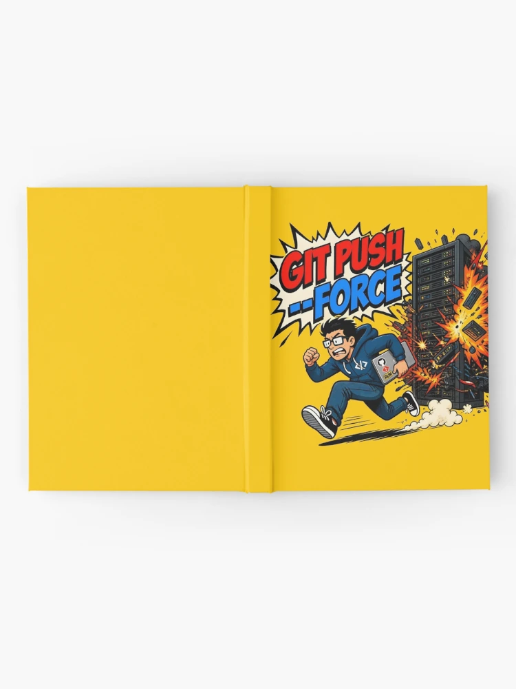 Thumbnail 2 of 3, Journal, Git Push Force Production Exploding Server Funny Coder designed and sold by ThirdShiftLab.