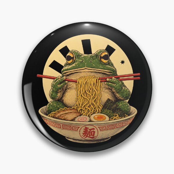 Item preview, Frog eating noodles ramen  designed and sold by notorius12.