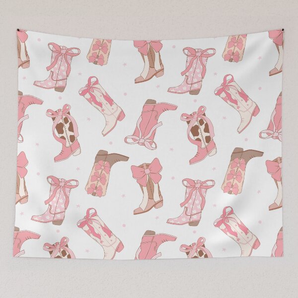 Item preview, Cute Coquette Cowgirl Pink Boots Pattern designed and sold by MiaBellaGirl.