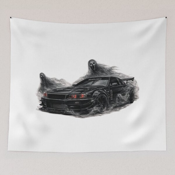Item preview, GHOST CAR HALLOWEEN ART designed and sold by Syedshah13.