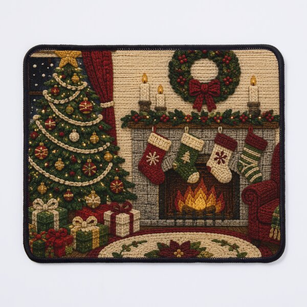 Item preview, Cozy Knitted Christmas Fireplace Holiday Art designed and sold by GSizzle1.