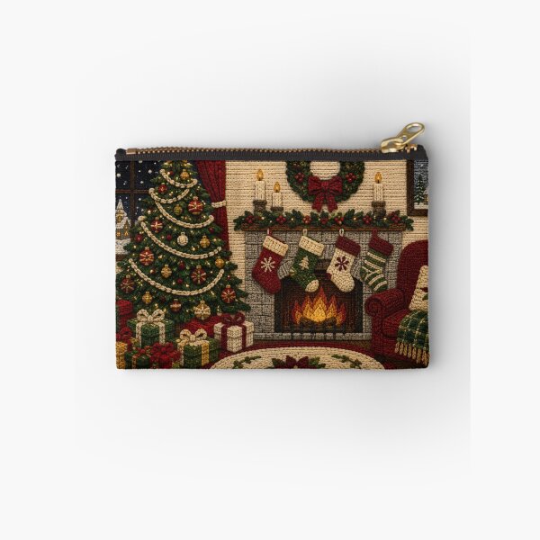 Item preview, Cozy Knitted Christmas Fireplace Holiday Art designed and sold by GSizzle1.