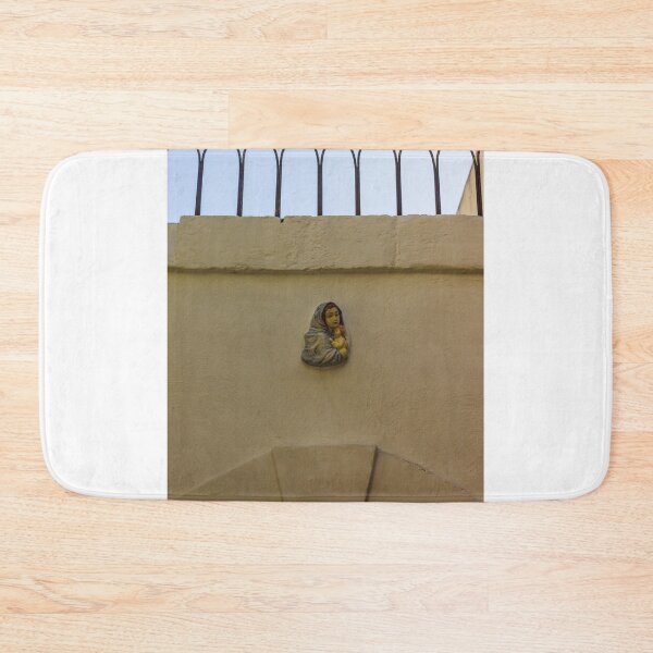 Item preview, Small Virgin Mary Wall Plaque Above Arched Doorway With Iron Fence and Mediterranean Light designed and sold by Nmallia.