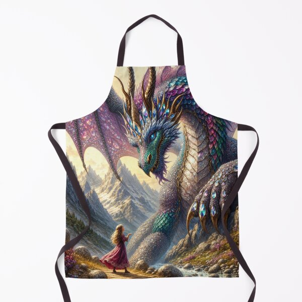 Item preview, Enchanted Dragon and Fantasy Girl – Magical Mountain Dragon Fantasy Art designed and sold by DrakariArt.
