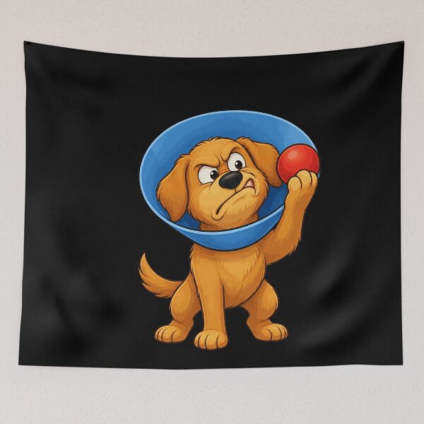 Item preview, Grumpy Dog Cone Of Shame Funny Design designed and sold by BoyleDesignShop.