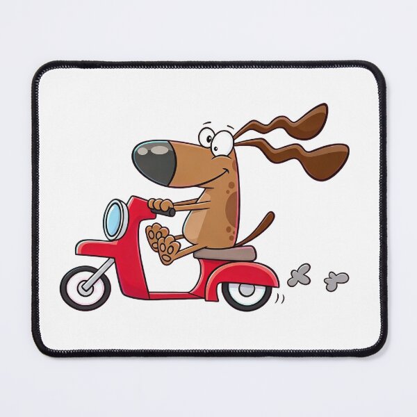Item preview, Funny Dog Riding a Red Scooter – Speedy Pup designed and sold by MyCalmDraw.