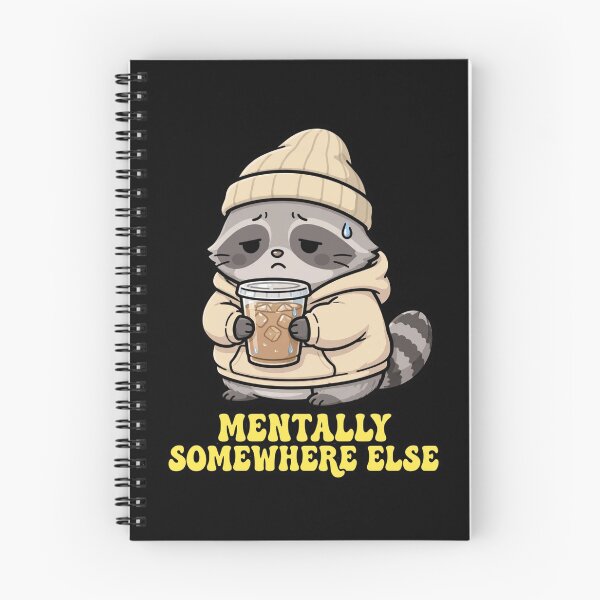 Item preview, Mentally Somewhere Else Cute Anxious Raccoon Iced Coffee Funny Sticker designed and sold by Fulaly.